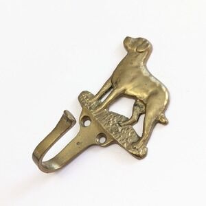 Vintage Solid Brass Labrador Dog Wall Hook Leash Key Holder Retriever Taiwan